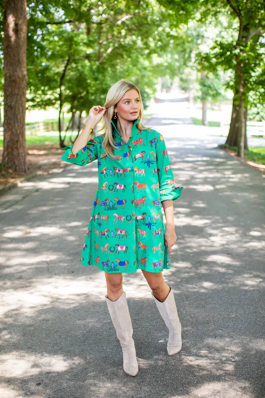 House of MBR High Horse Shirt Dress Short