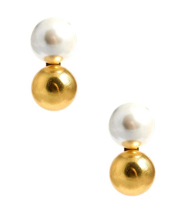 Belle Mixed- Pearl &Gold Earring
