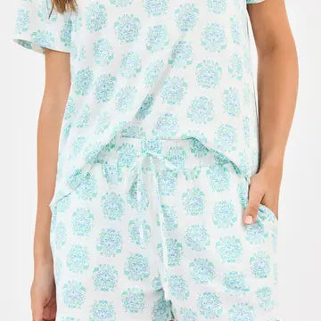 Mary Square Meadow Dreams- Blue Alli Short Set