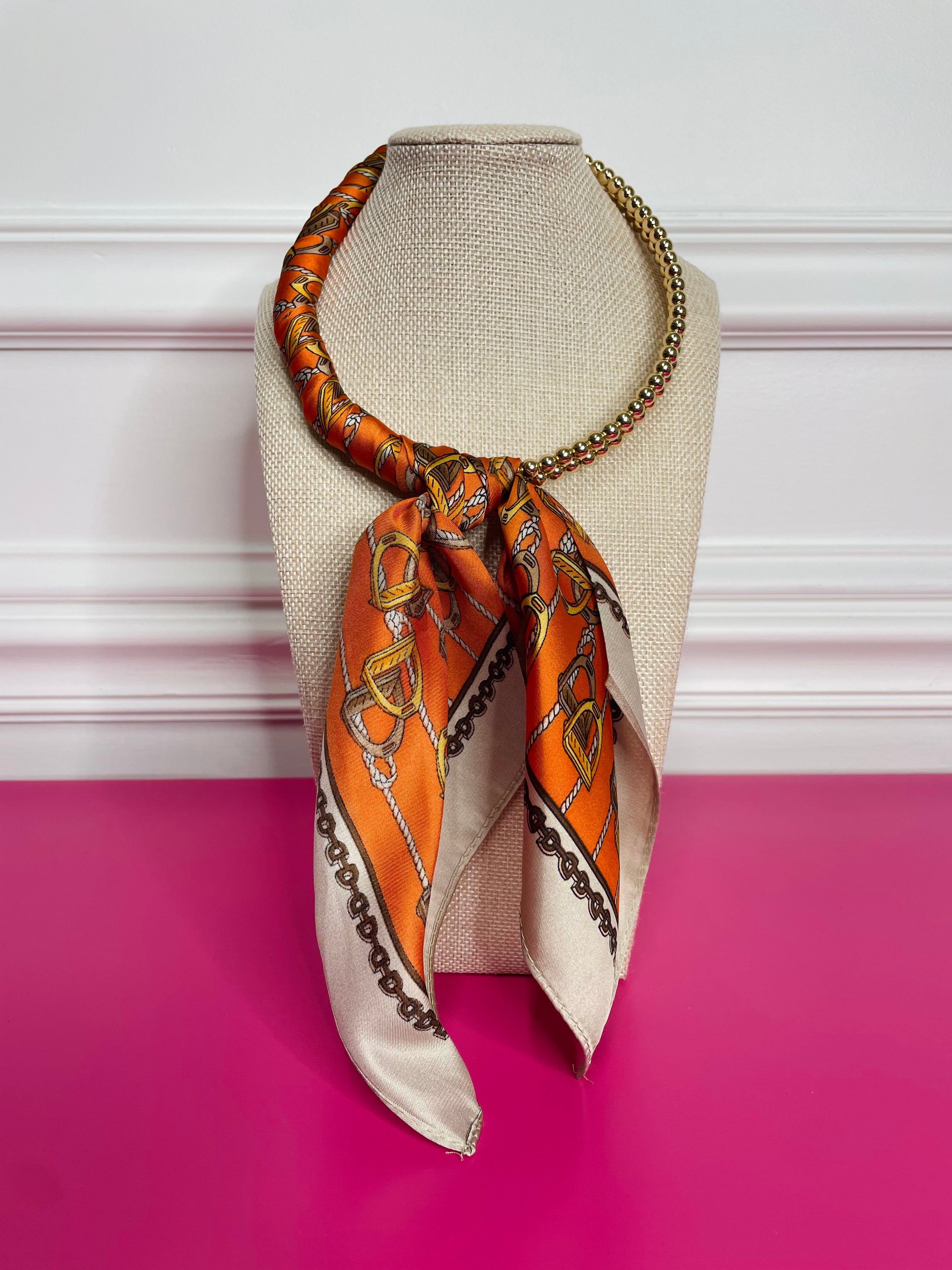 Sonia Scarf Necklace/ Orange