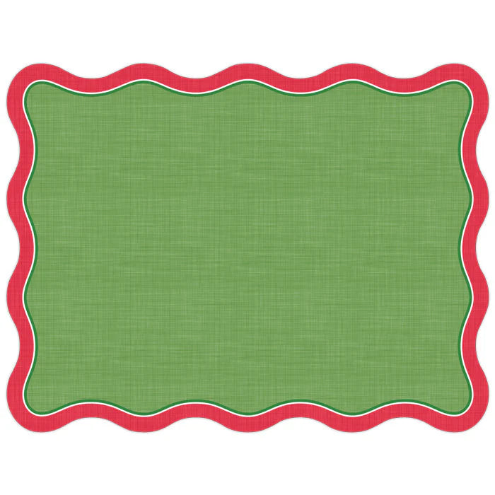 Rosannebeck Green/Red Scalloped Placemat
