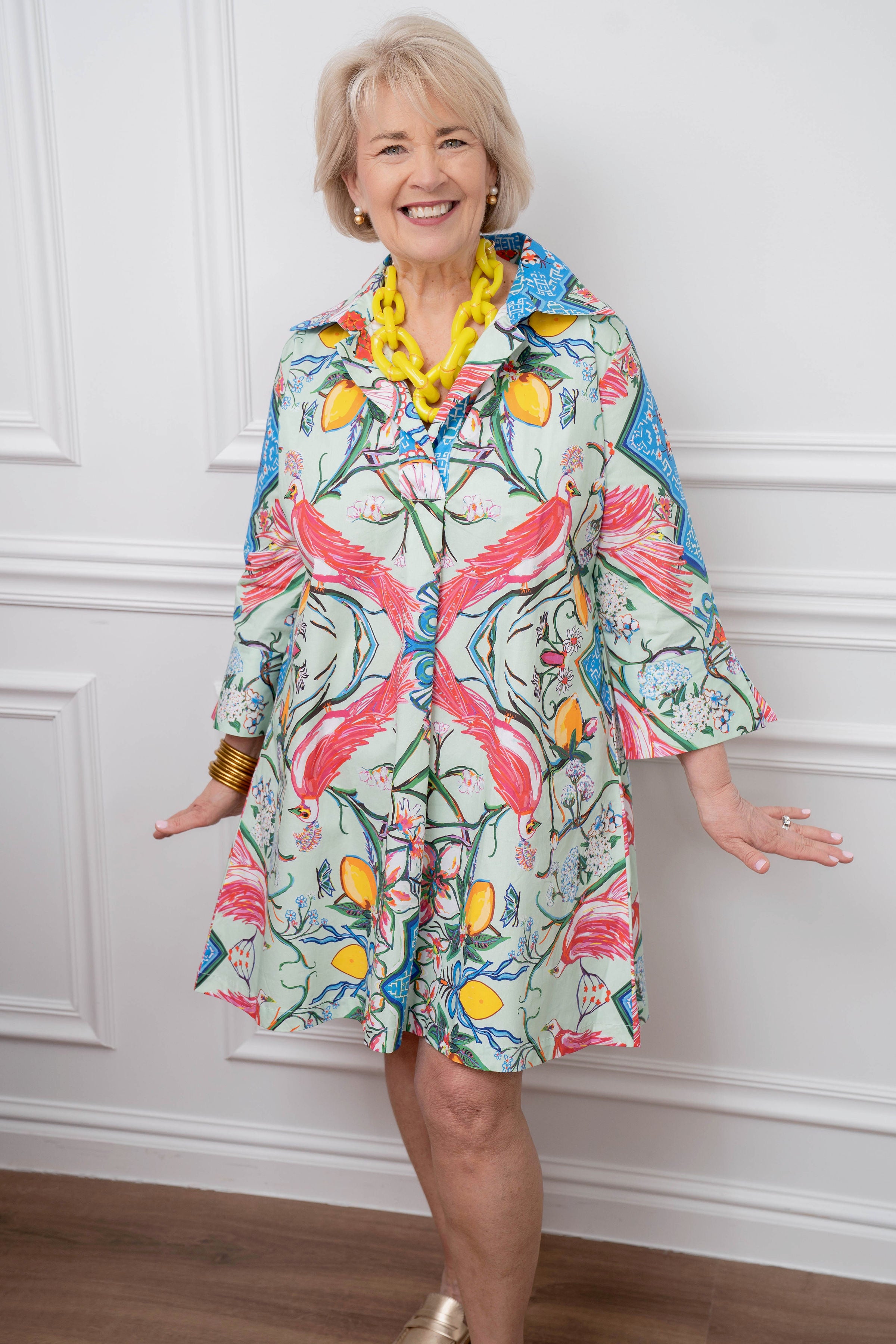 House of MBR Mint Chinois Shirt Dress
