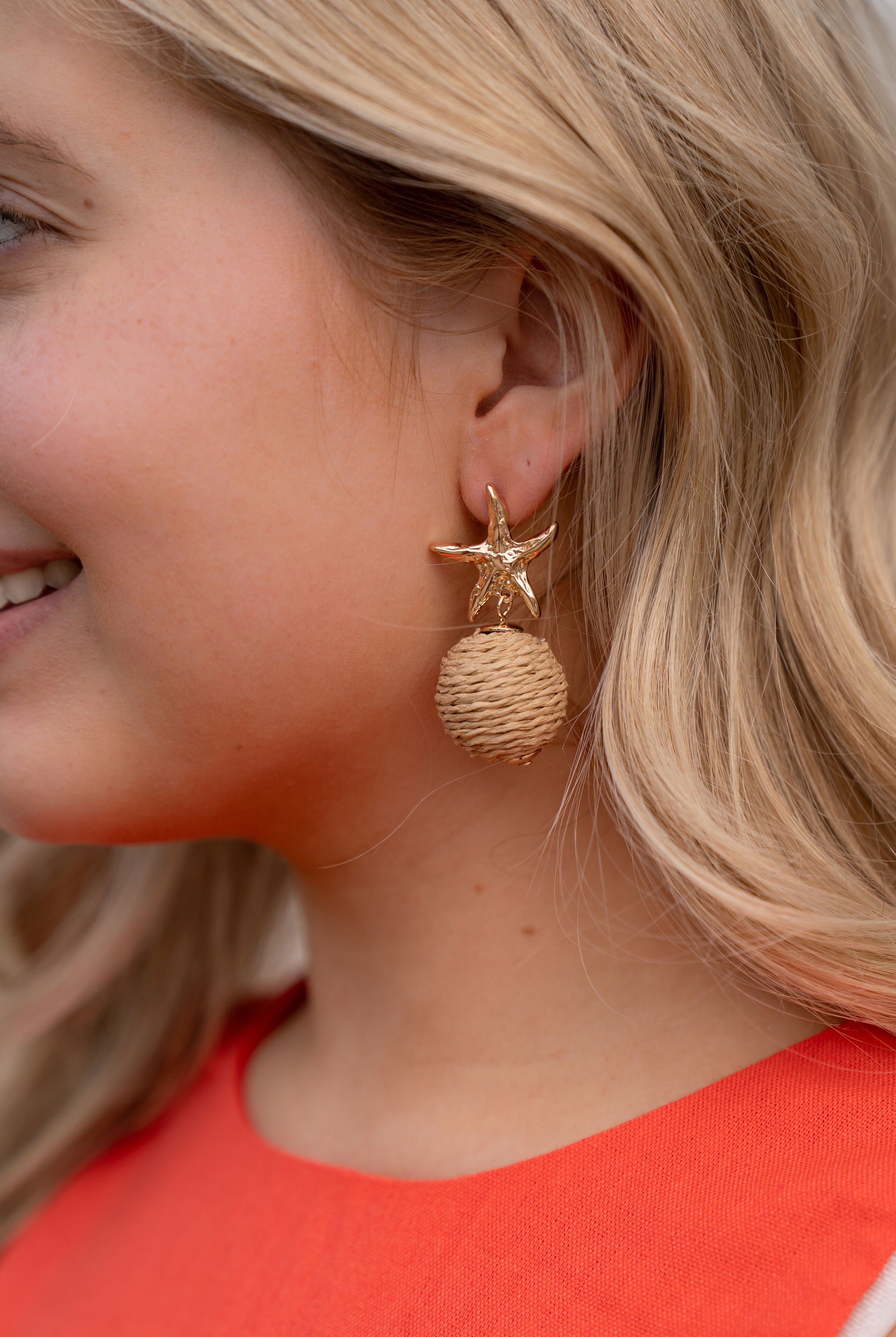 Golden Starfish Earrings