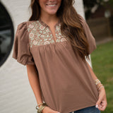 Mary Square Espresso Makayla Top