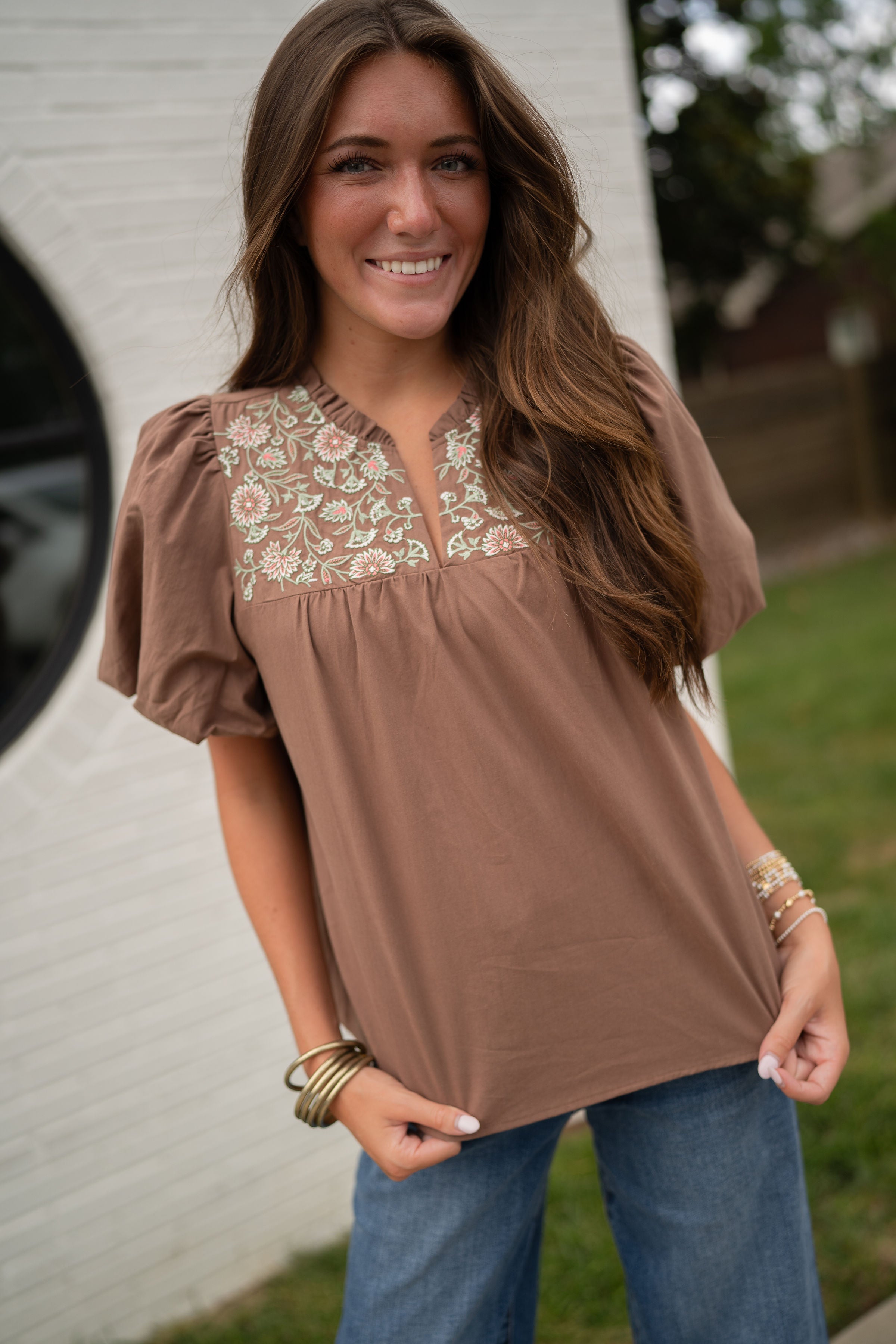 Mary Square Espresso Makayla Top