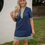 Mary Square Navy Brenda Dress