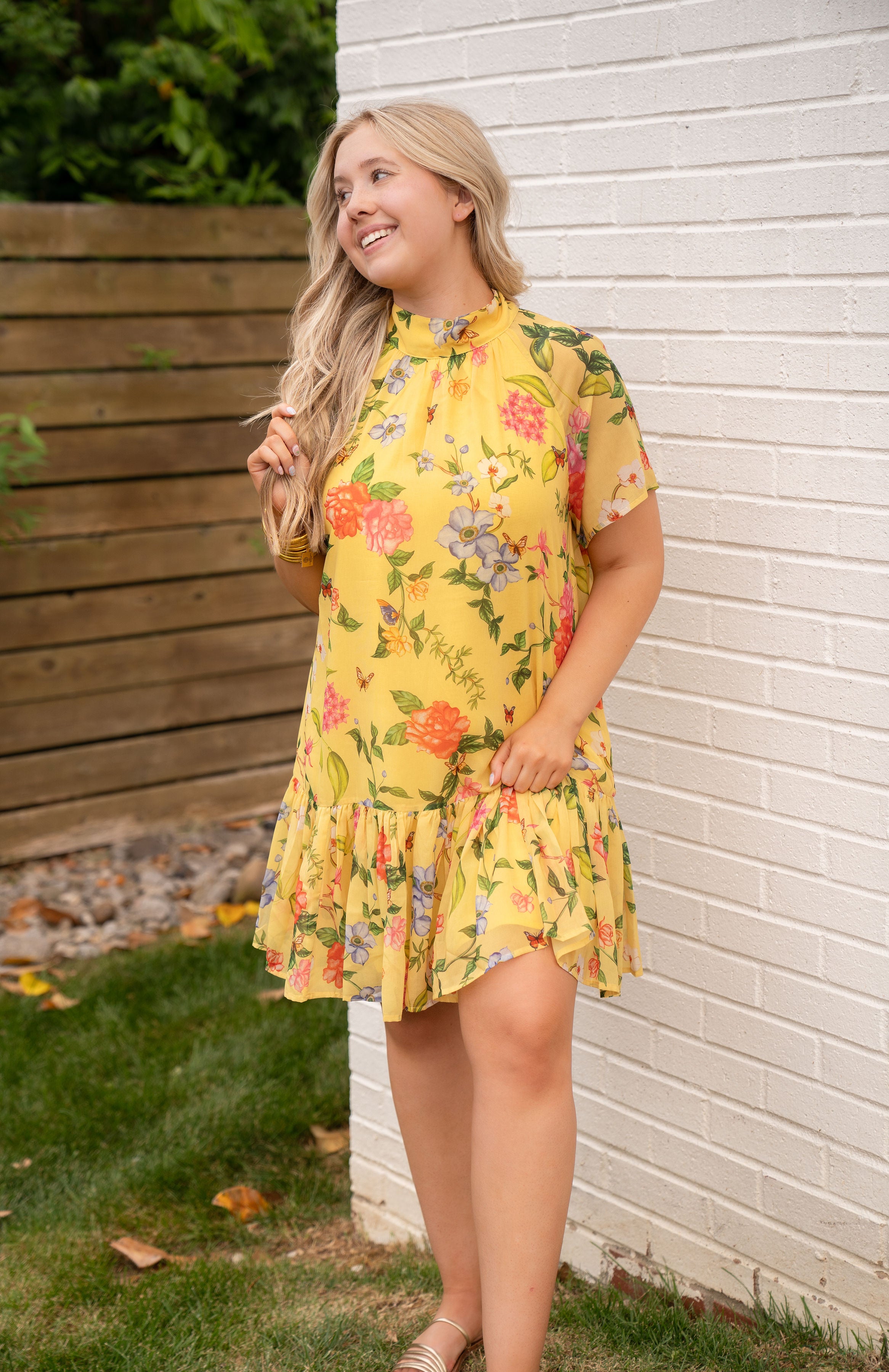 Alden Adair Yellow Parterre Dress