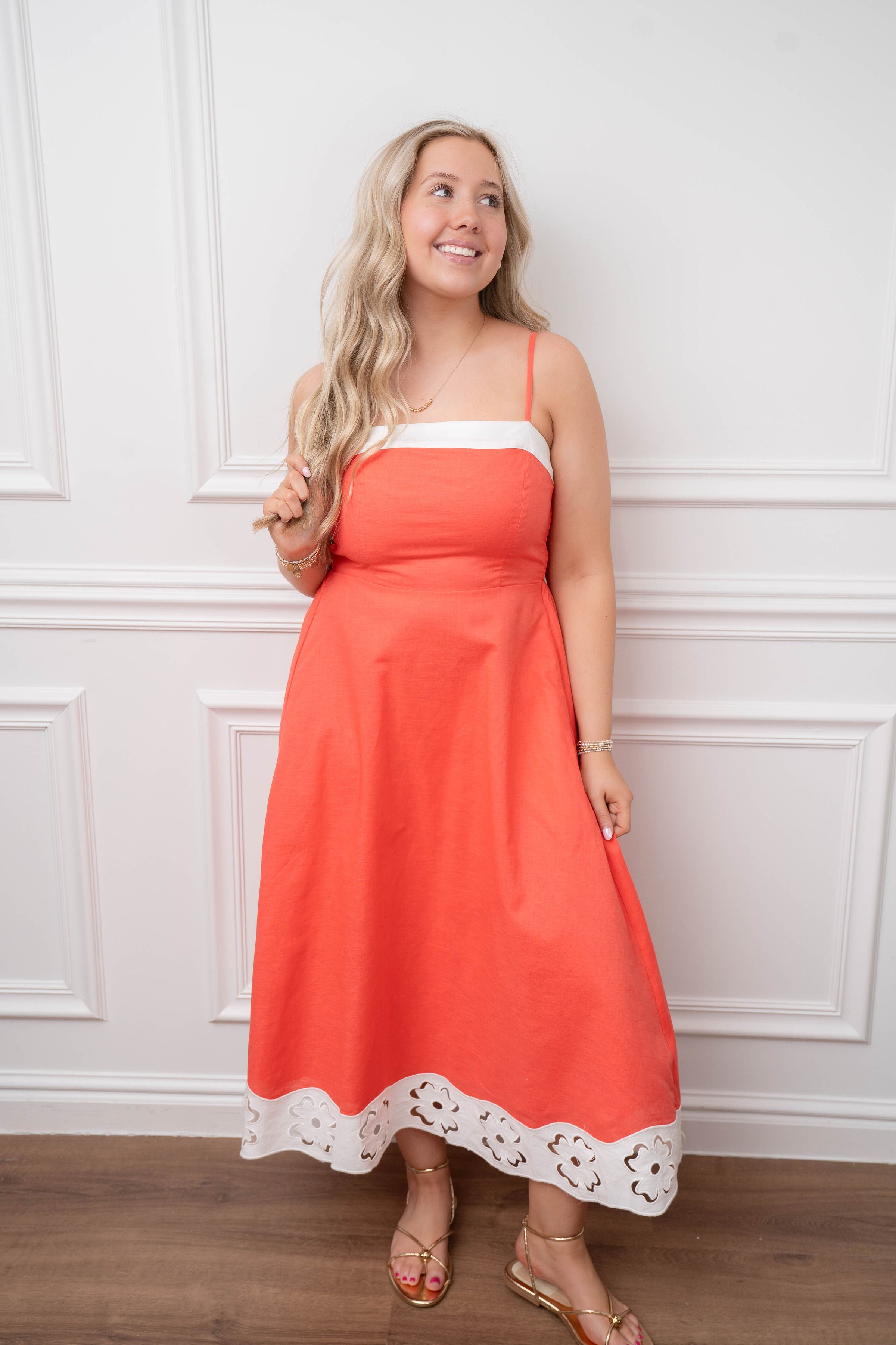 Sunset Bloom Linen Maxi Sundress