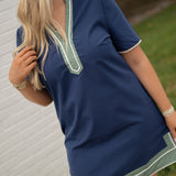 Mary Square Navy Brenda Dress