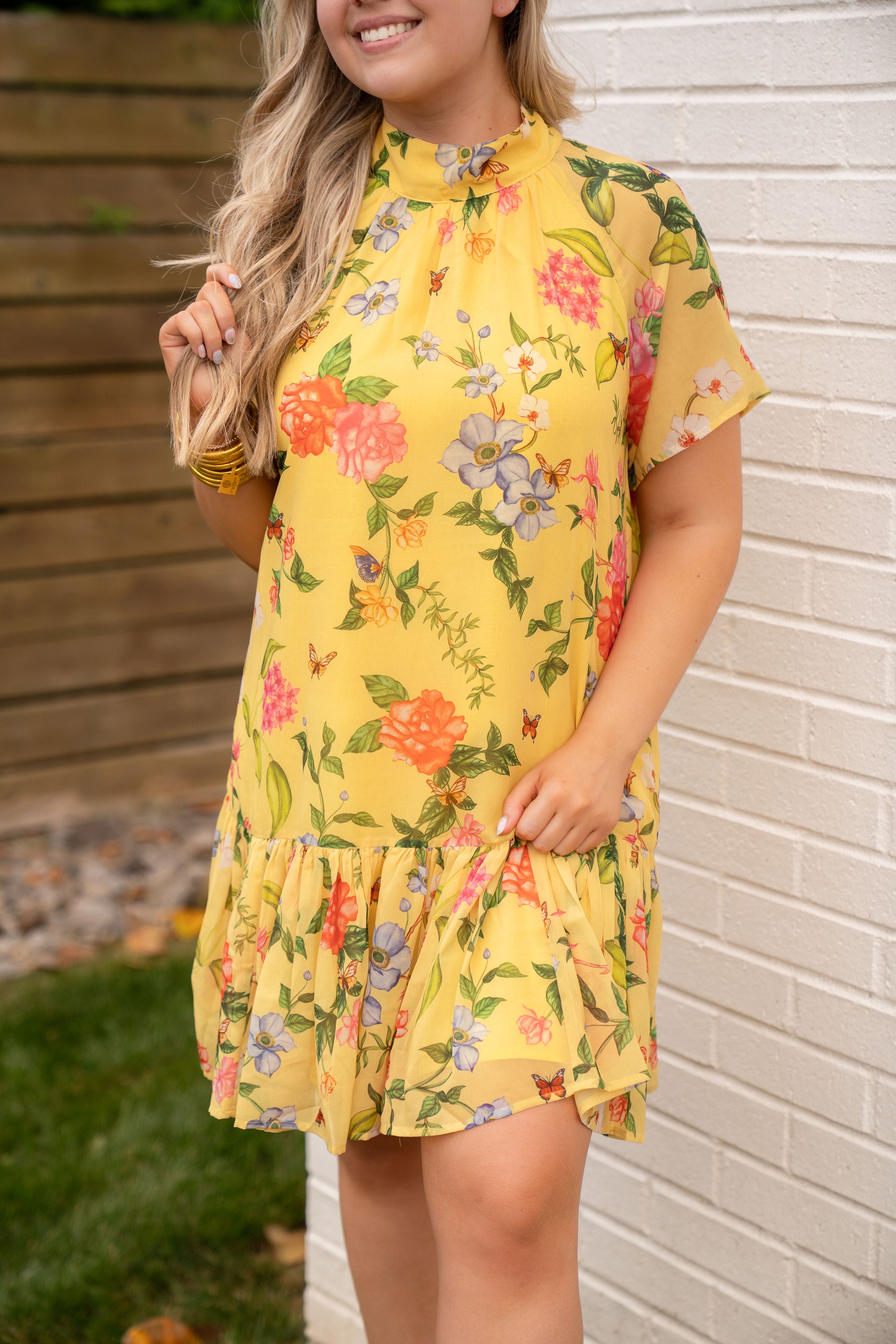 Alden Adair Yellow Parterre Dress