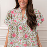Flutter Sleeve Floral Top