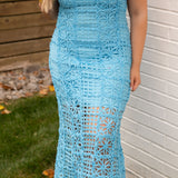 Endless Rose Aquamarine Textured Sleeveless Maxi Dress