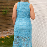 Endless Rose Aquamarine Textured Sleeveless Maxi Dress