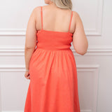 Sunset Bloom Linen Maxi Sundress