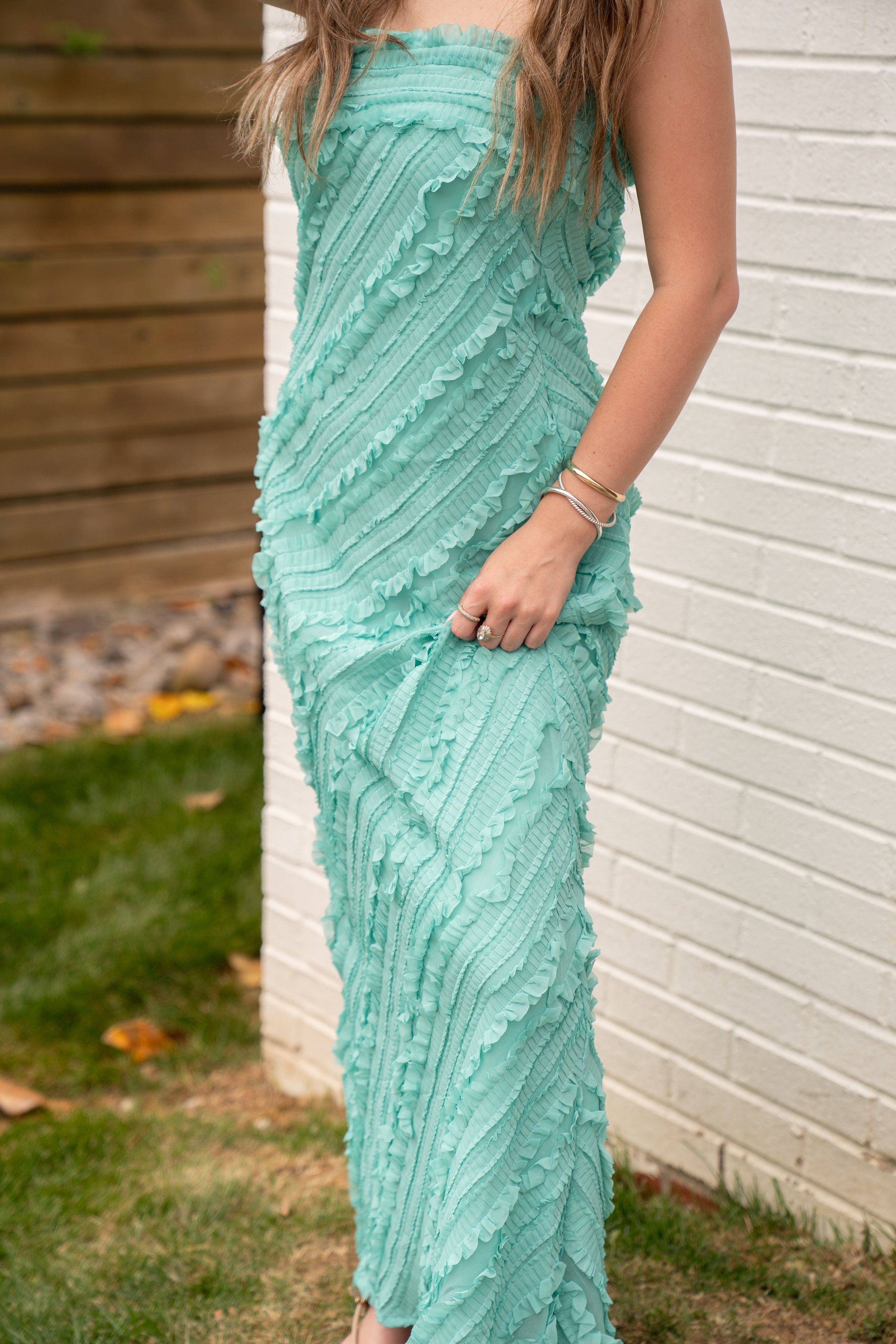 Endless Rose Teal Strapless Dress