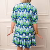 Jude Connally Tierney Paradise Ikat Cobalt Dress
