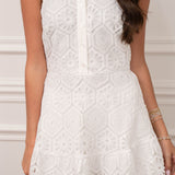 White Halter Lace Dress