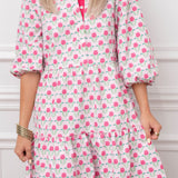 Mary Square Flora Fanfare-Pink Riley Dress