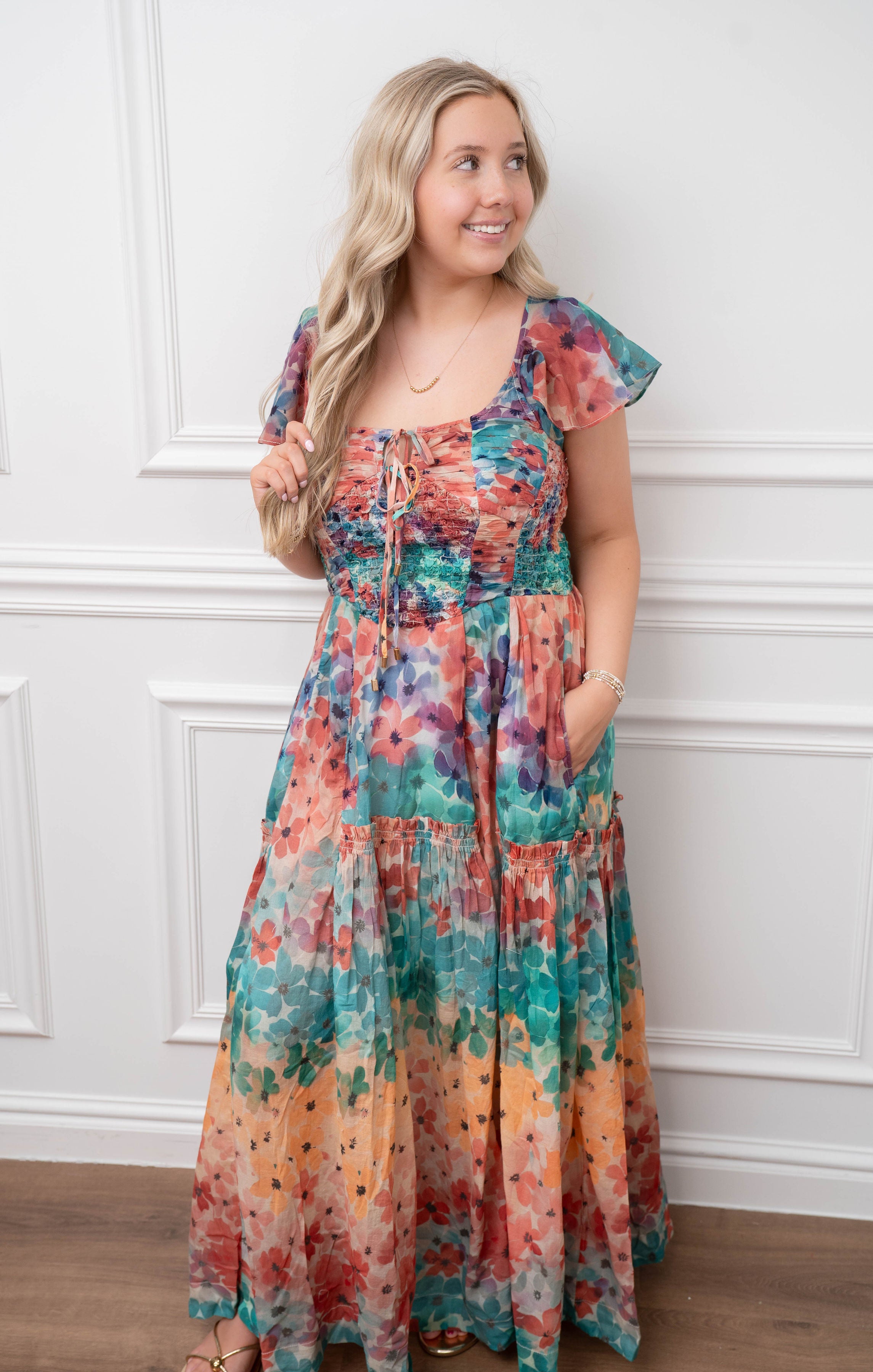 Free People Soft Tropic Combo Dress