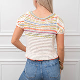 Free People Multi Color Knit Top