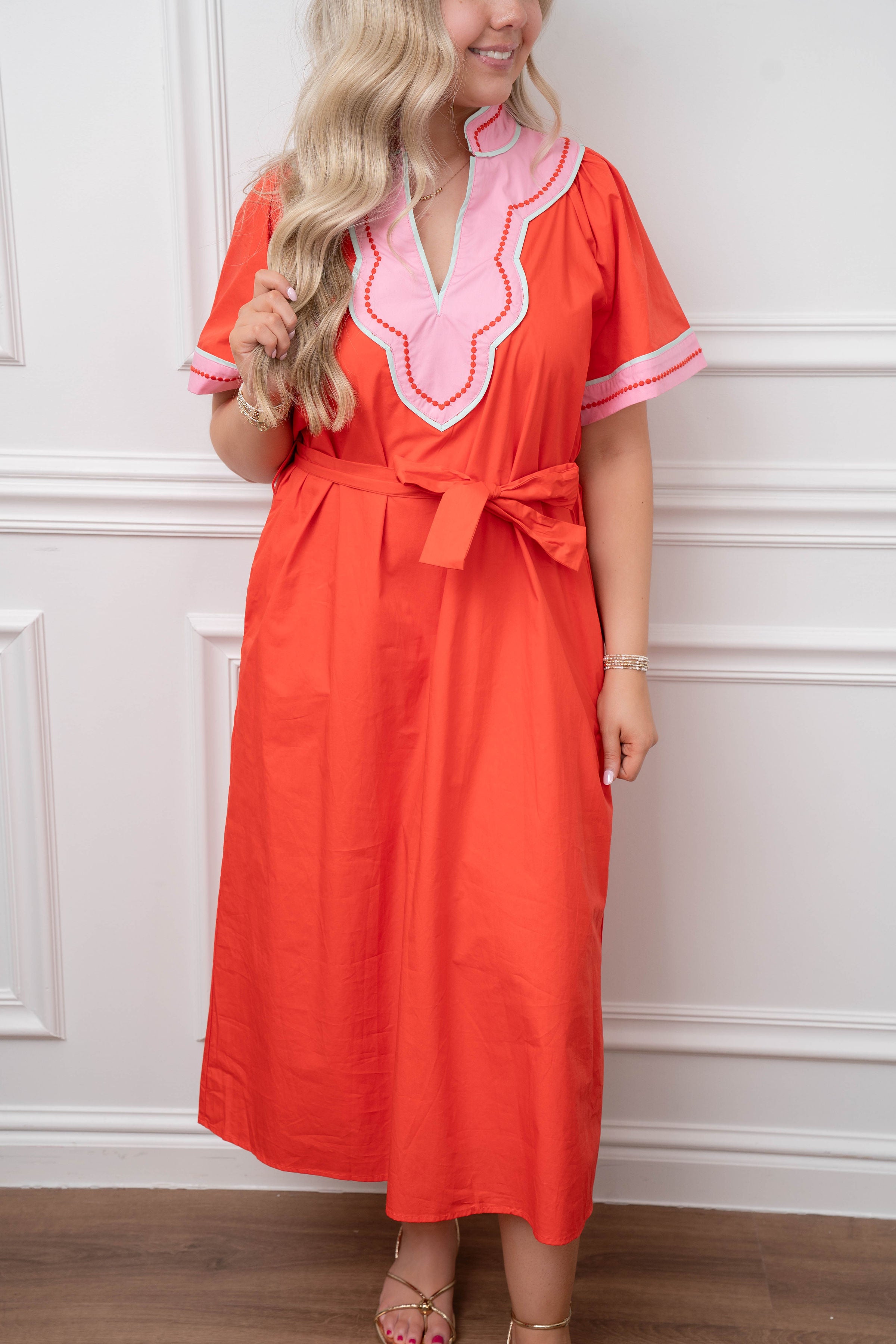 Pink Oasis Midi Dress