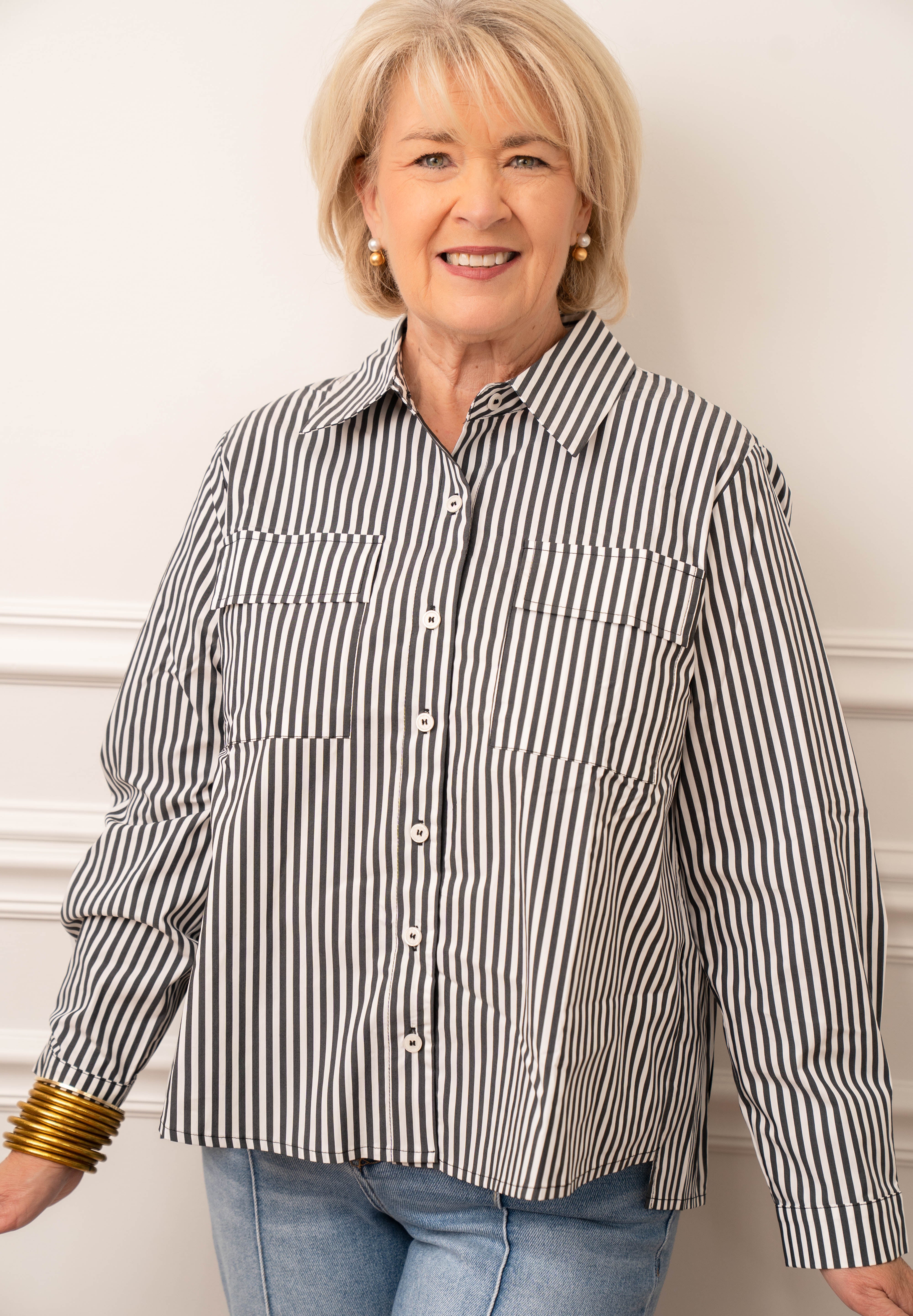JOH Black Stripped Shirt