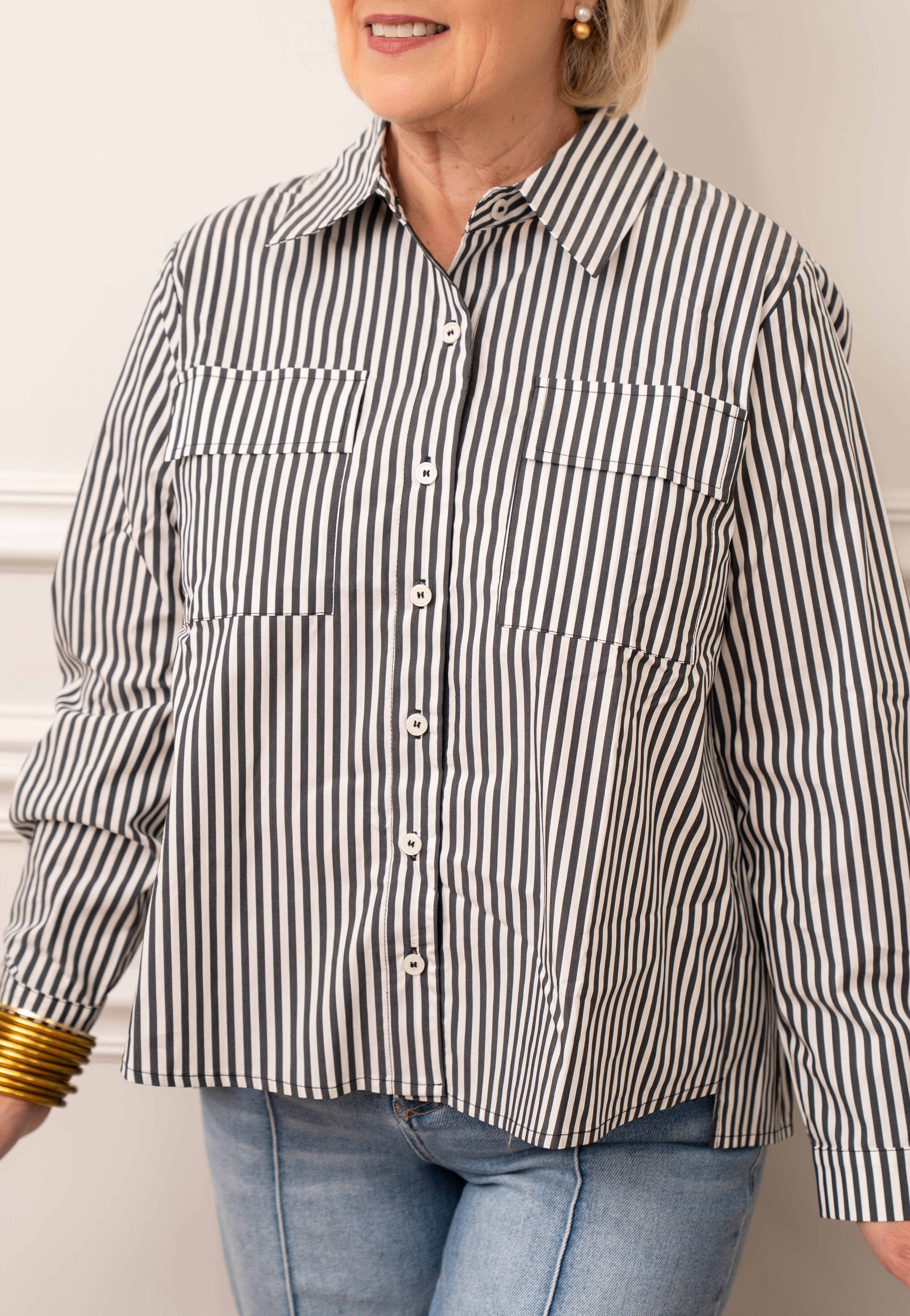 JOH Black Stripped Shirt