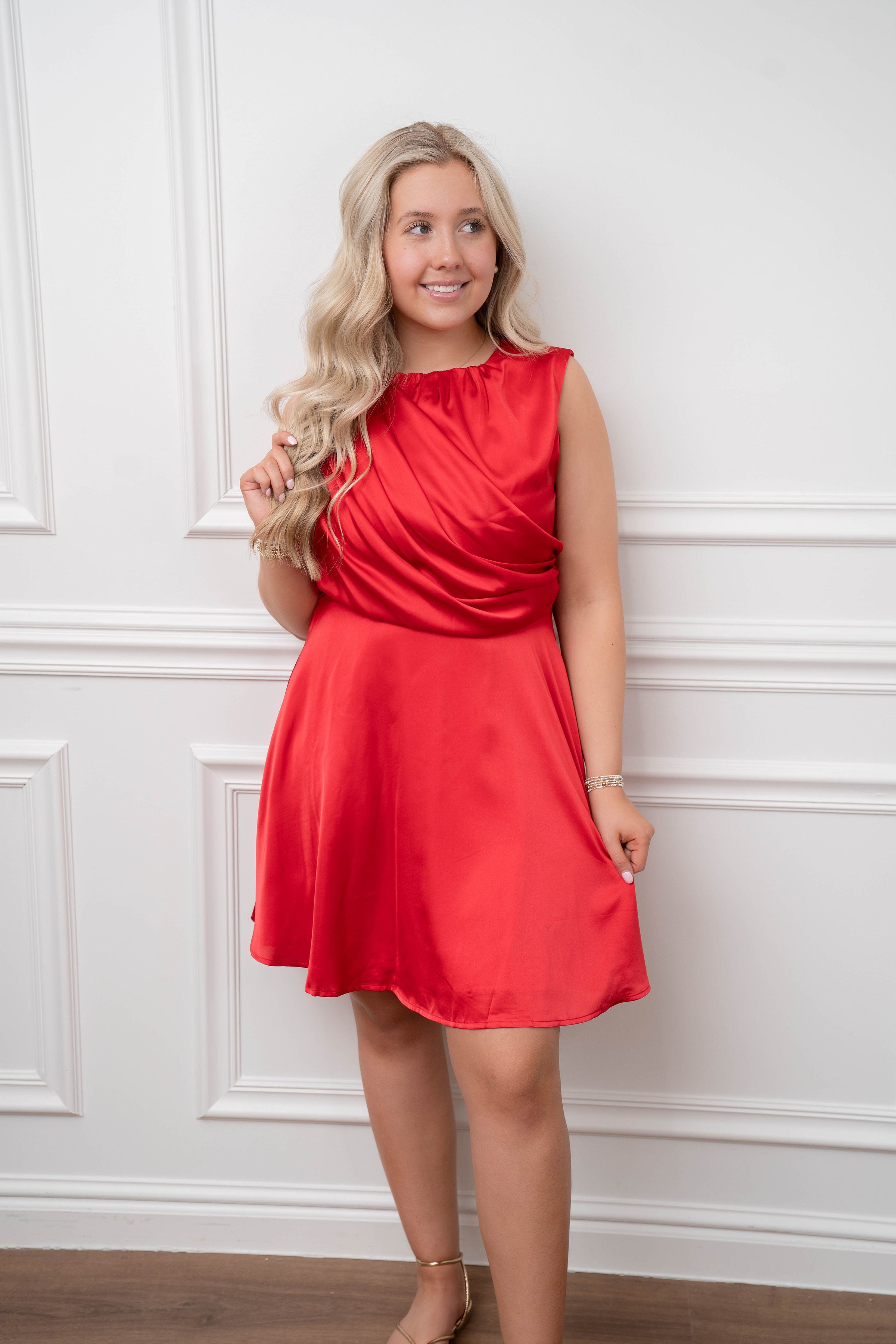 Red Cherry Silk Dress