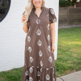 Brown Meadow Maxi Dress