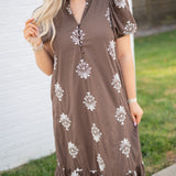 Brown Meadow Maxi Dress