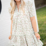 Mary Square Thistle Vines Sand Adelyn Dress
