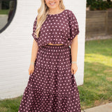 Wine Polka Dot Skirt
