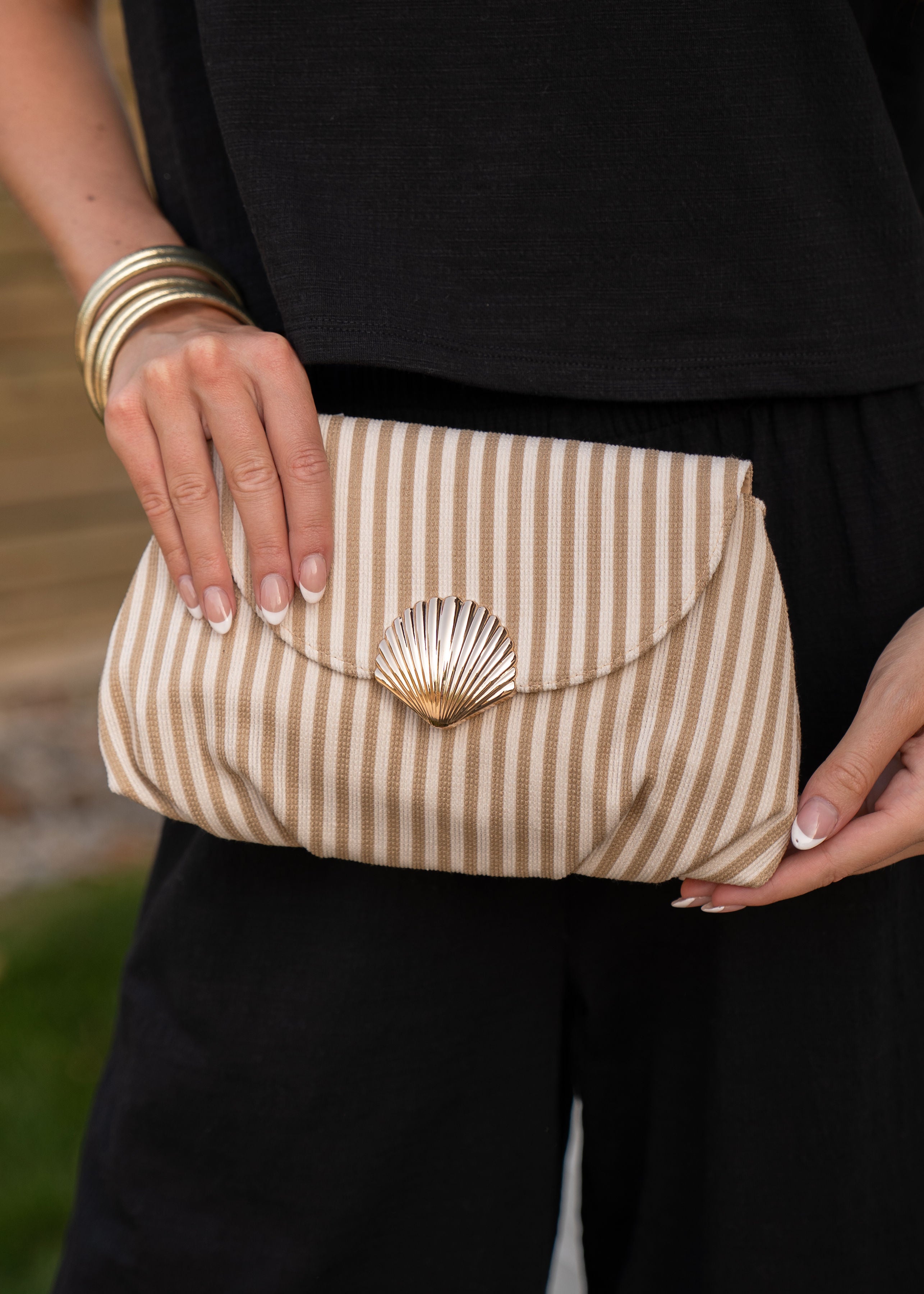 Shiraleah Beige Kaia Clutch