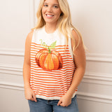 Queen of Sparkles Striped Pumpkin Knit