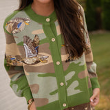 Queen of Sparkles Camo Duck Cardigan