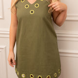 Olive Pop Grommet Dress