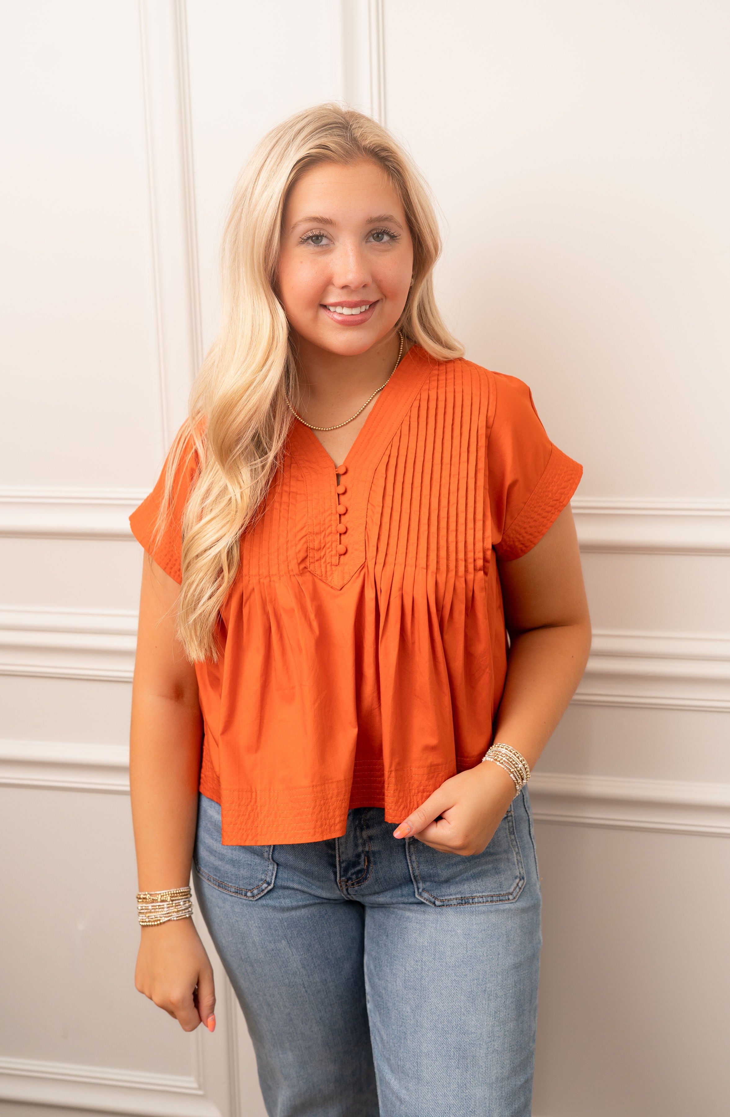 City Chic Blouse in Orange