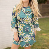 Emerald Paisley Dress