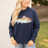 Gone Fishing Sweater / Blue