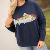 Gone Fishing Sweater / Blue