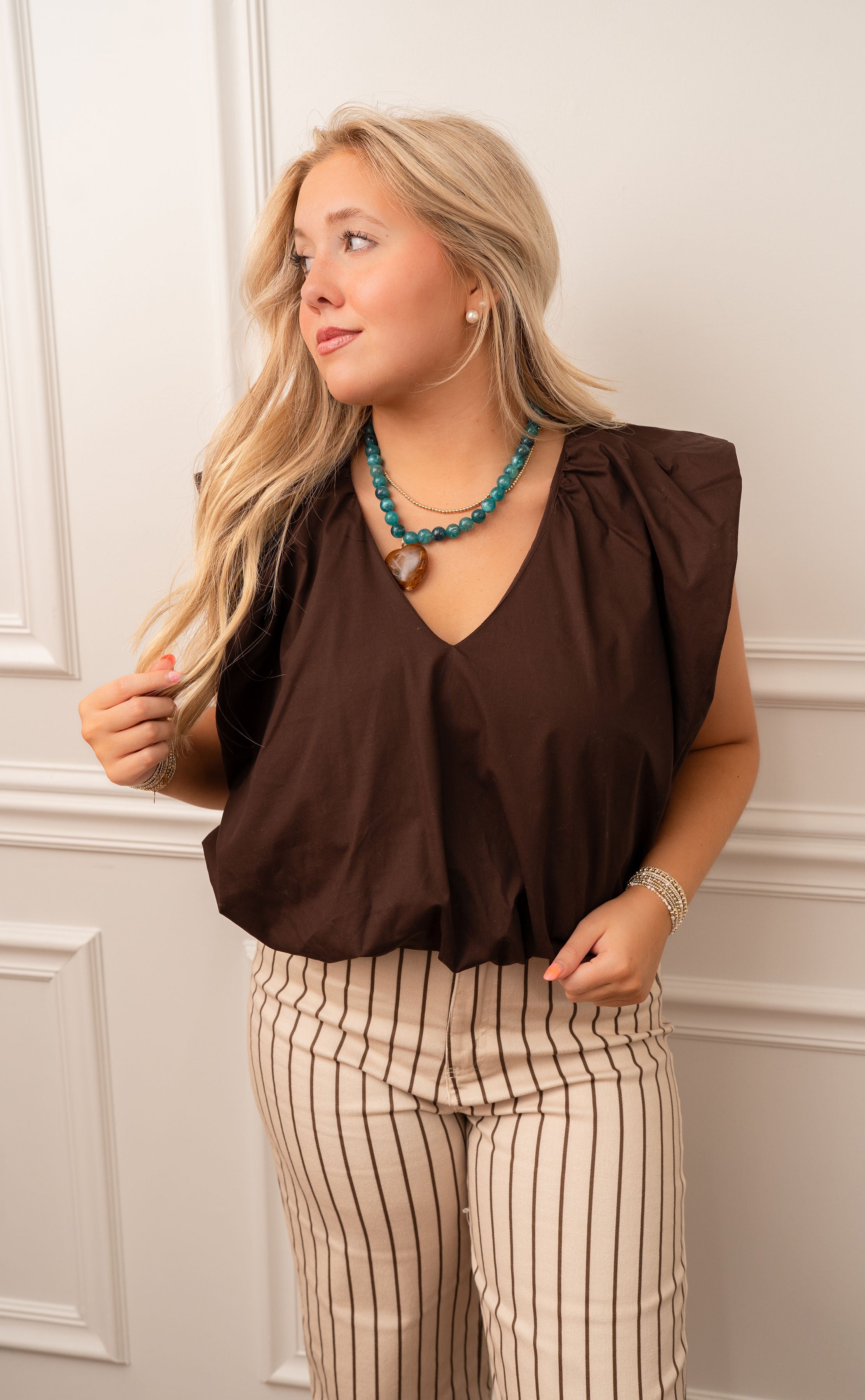 Karlie Feelin' Bubbly Top in Chocolate