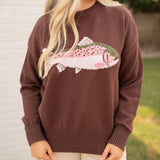 Gone Fishing Sweater/ Brown