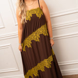 Olive and Cocoa Lace Maxi