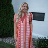 Red and Pink Polka Dot Dress