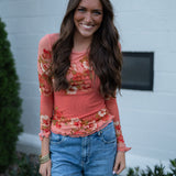 Free People Apricot Combo Top
