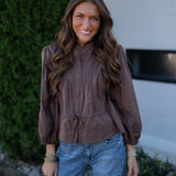 Brown Peplum Top