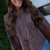 Brown Peplum Top
