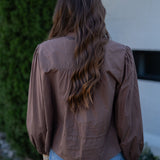 Brown Peplum Top