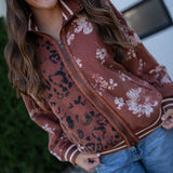 Free People Print Mix Sea Mist Combo Jacket