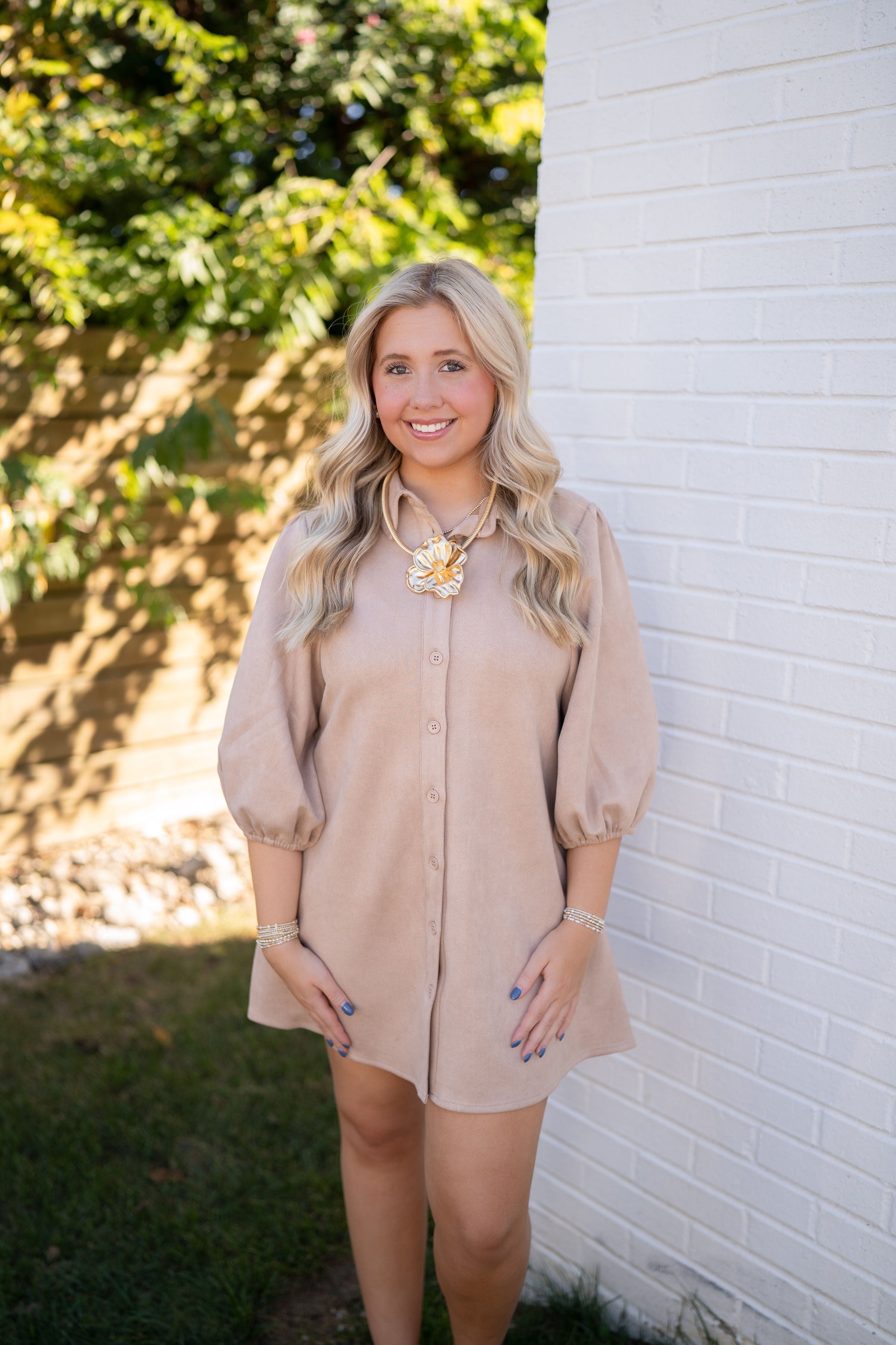 Dolce Cabo Suede Dress Camel